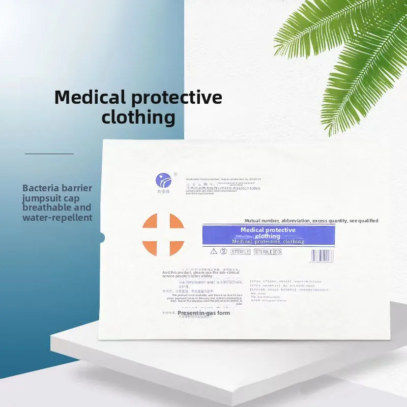 5 pieces of medical protective clothing - sterile work clothes with compression tape, isolation clothes, individually packaged,