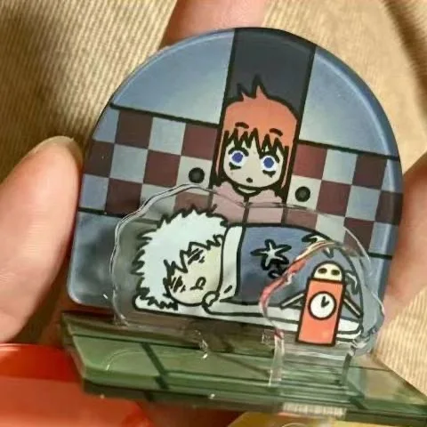 جديد الفضة الروح أنيمي الطرفية الفضة الوقت الاكريليك سطح المكتب تأثيري بطاقة حامل صغيرة