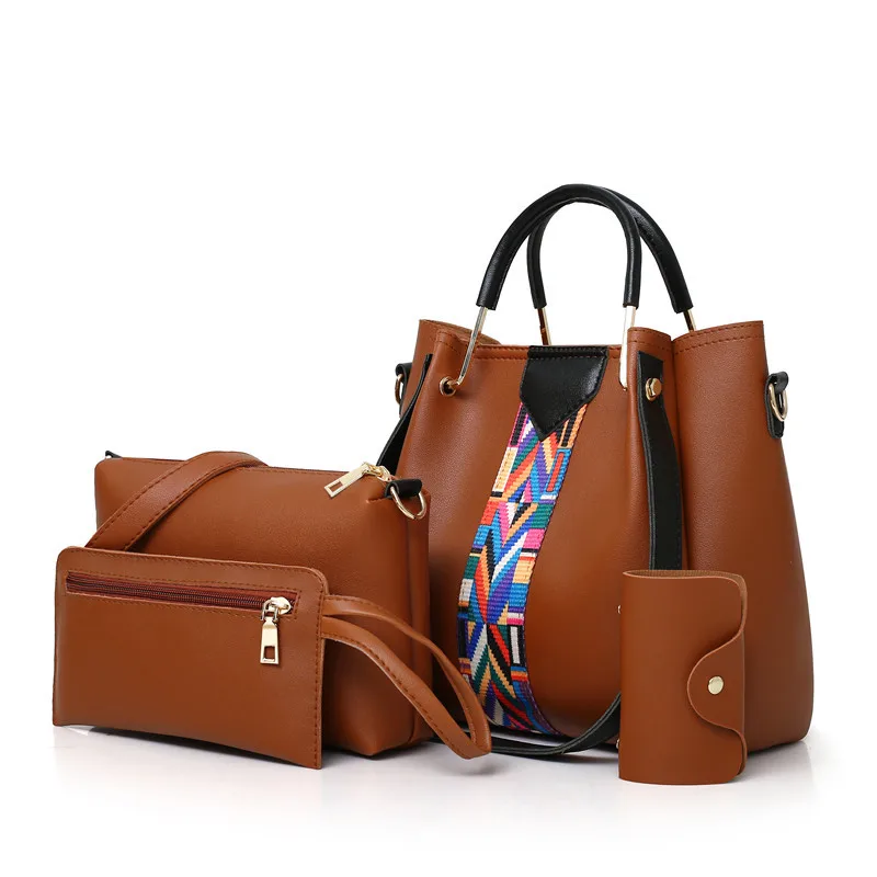 Women  Shoulder Bag 4-piece set large capacity female bag hand bill of lading shoulder cross-body bag female bag