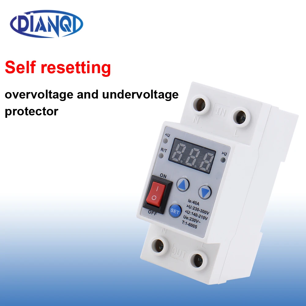 

Self resetting overvoltage and undervoltage protector switch for household automatic reset 220V 10A 25A 40A 50A 63A
