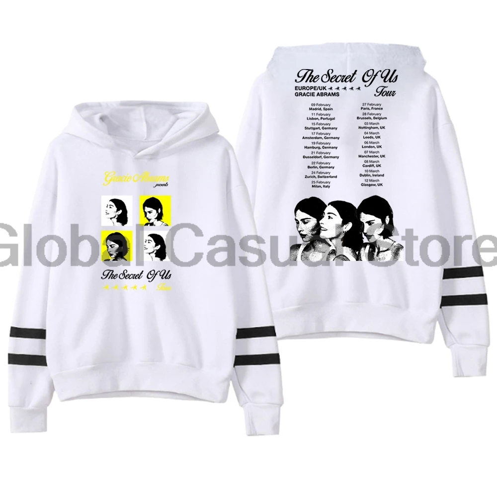 Gracie Abrams The Secret of Us Tour UK 2025 Hoodie Pocketless Parallel Bars Sleeve Streetwear Women Men Hooded Sweatshirt