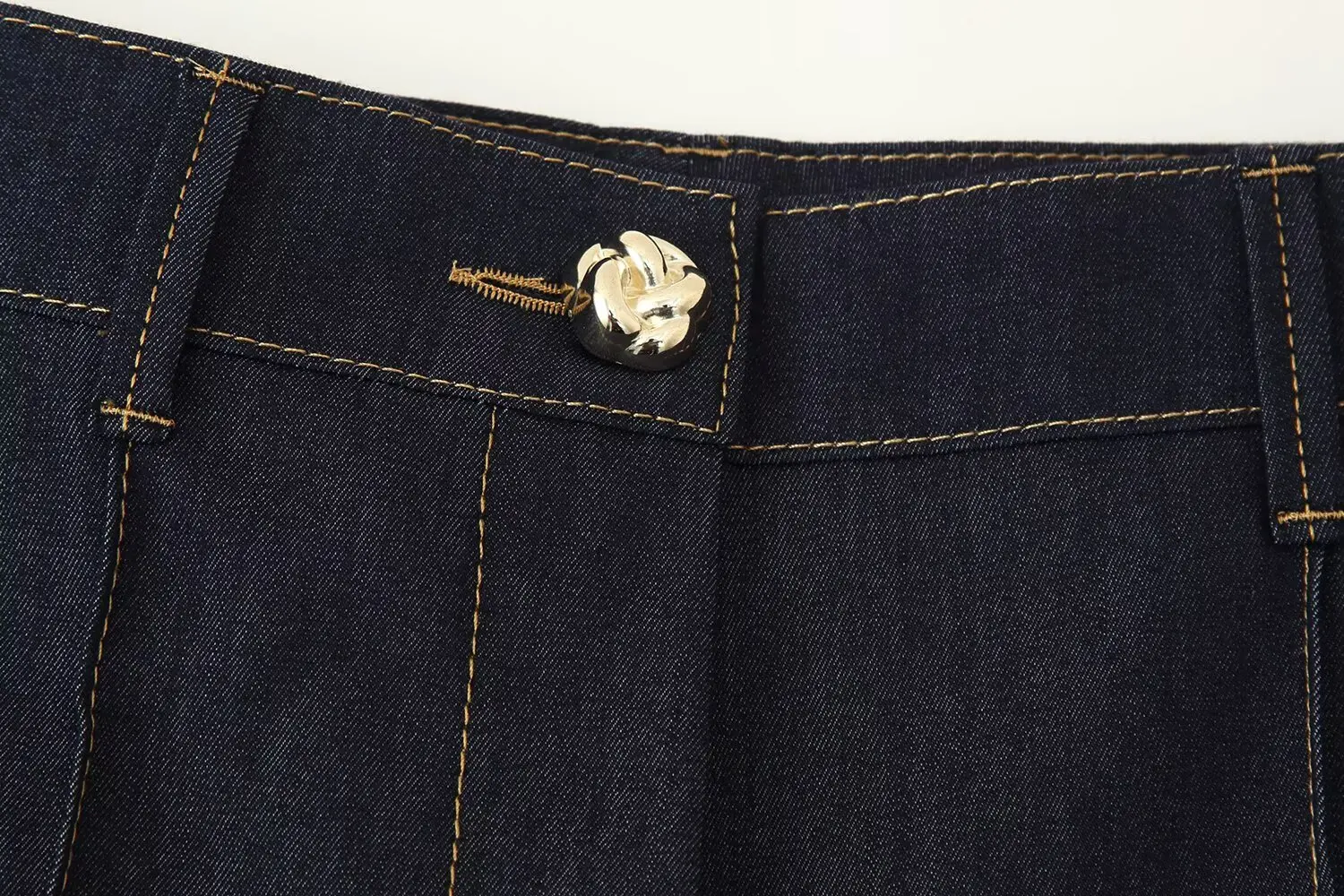 HH Donna Elegante monopetto Tasche Risvolto Manica lunga Cappotto di jeans + Cerniera sottile Elastico in vita Solido Estate Set da 2 pezzi