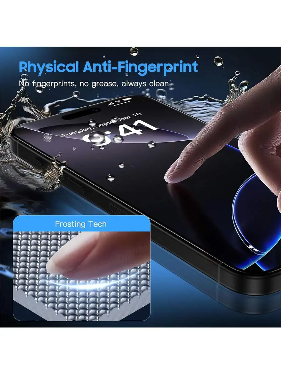 1 قطعة واقي شاشة من الزجاج المقسى غير اللامع مضاد للنظر متوافق مع آيفون 17 برو ماكس/17 برو/17 اير/17/16 برو ماكس/16 برو/16