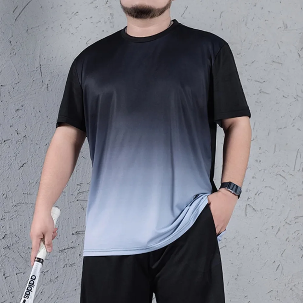 Men's 3DPrint Large-Sized Fashion-Simple Gradient Style TShirt Quick-Dry Breathable Daily Outdoor Sports Round-neck Loose TShirt