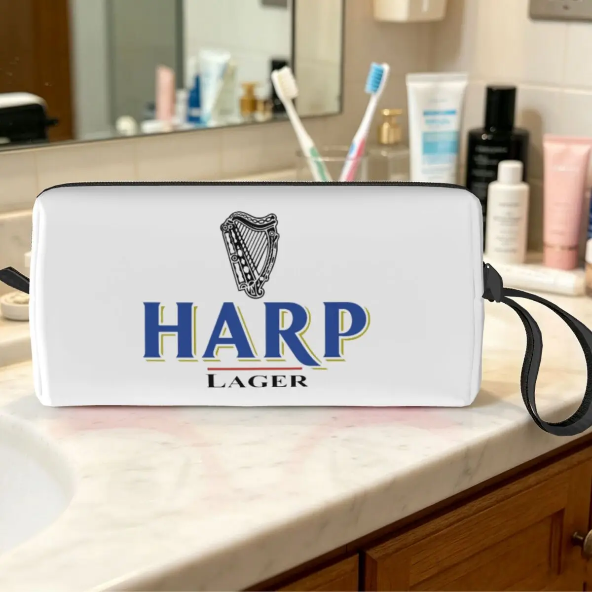 Harp By Guins Makeup Bag Cosmetic Organizer Toiletry Cosmetic Bag for Women Beauty Travel Pencil Case
