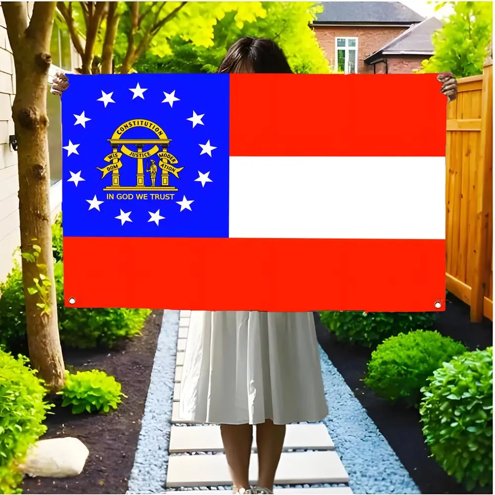 state token emblem G-Georgia Flags Borderless four-ring ornament indoor outdoor decoration effortless to hang