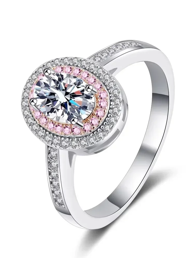 

Fashion 100%925 Sterling Silver Moissanite Ring VVS1 Temperament Fine Bridal Jewelry Gifts For Women Hot Sale With Certifica