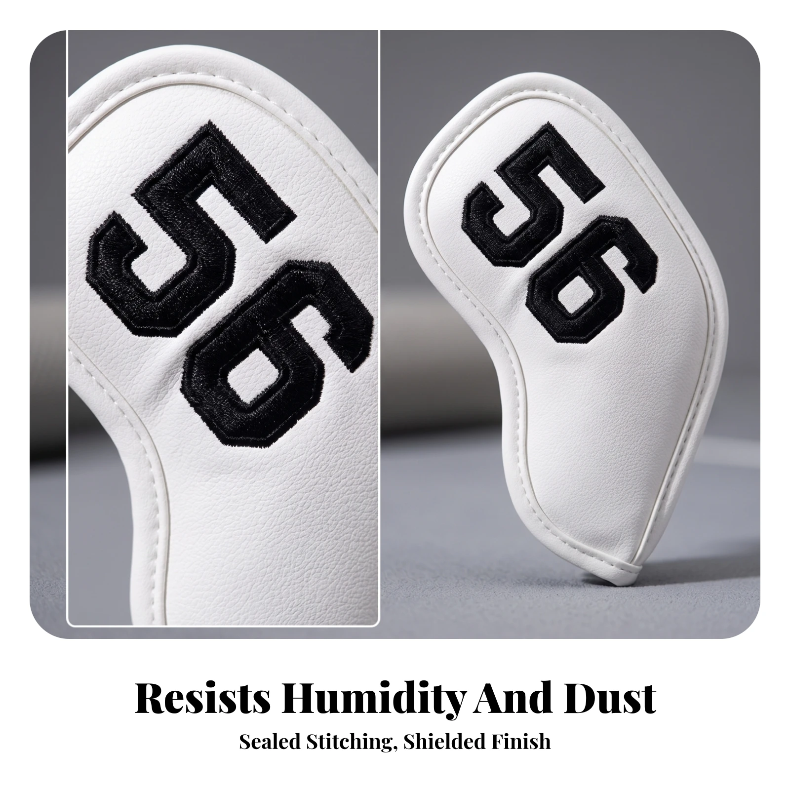 7 Pieces Golf Iron Headcover PU Leather Iron Headcover with Embroidered Number Club Cover Long-Lasting for Golfers