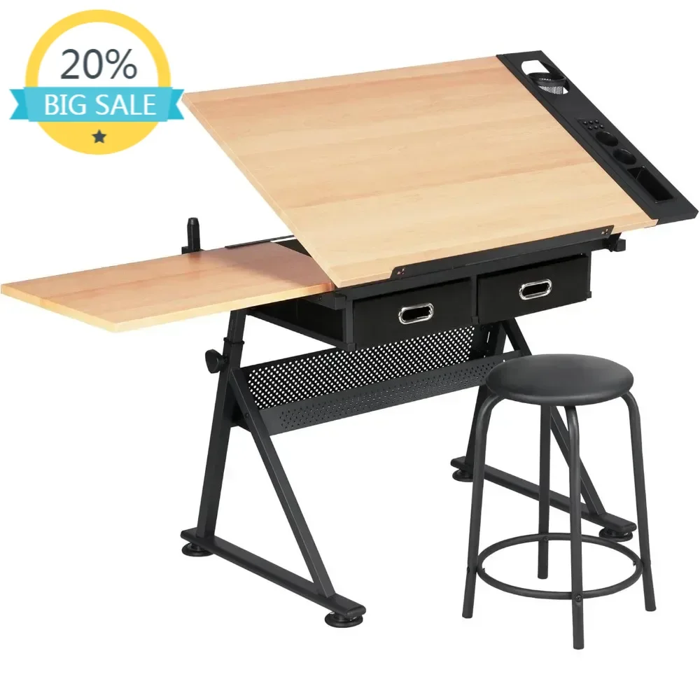 

BestsellerHeight Adjustable Drafting Table Drawing Table Artist Desk Tilting Tabletop Art Craft Desk Watercolor Paintings Sketch