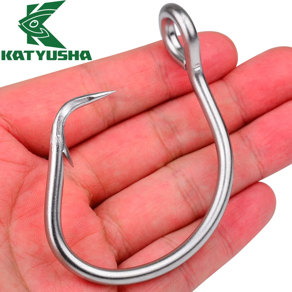 KATYUSHA 11/0-12/0-13/0-14/0-15/0-16/0# Saltwater Fishing Hooks 5Pcs/lot Circle Hooks Stainless Steel Jigging Fishhooks