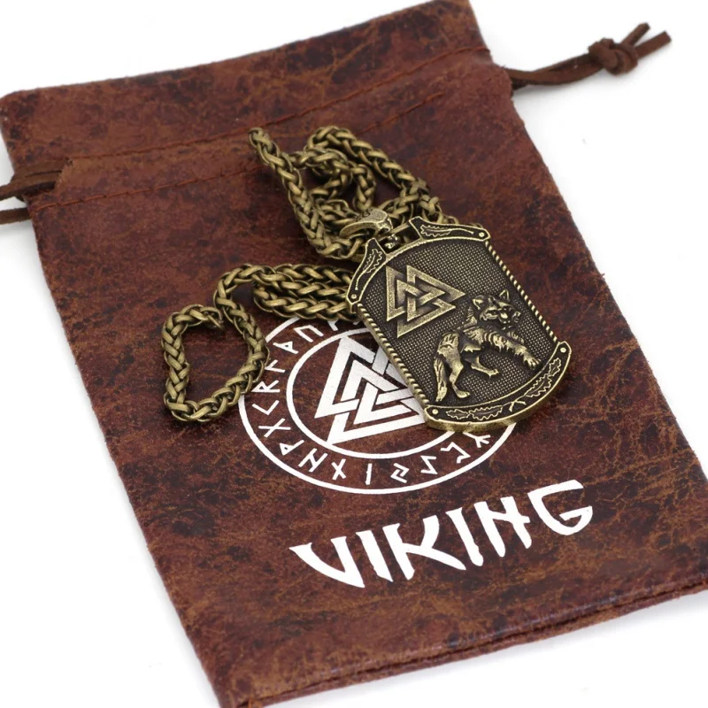 Fashion Viking Celtic Tree of Life Fenrir for Pendant Necklace for Men Women Hip Hop Punk Jewelry