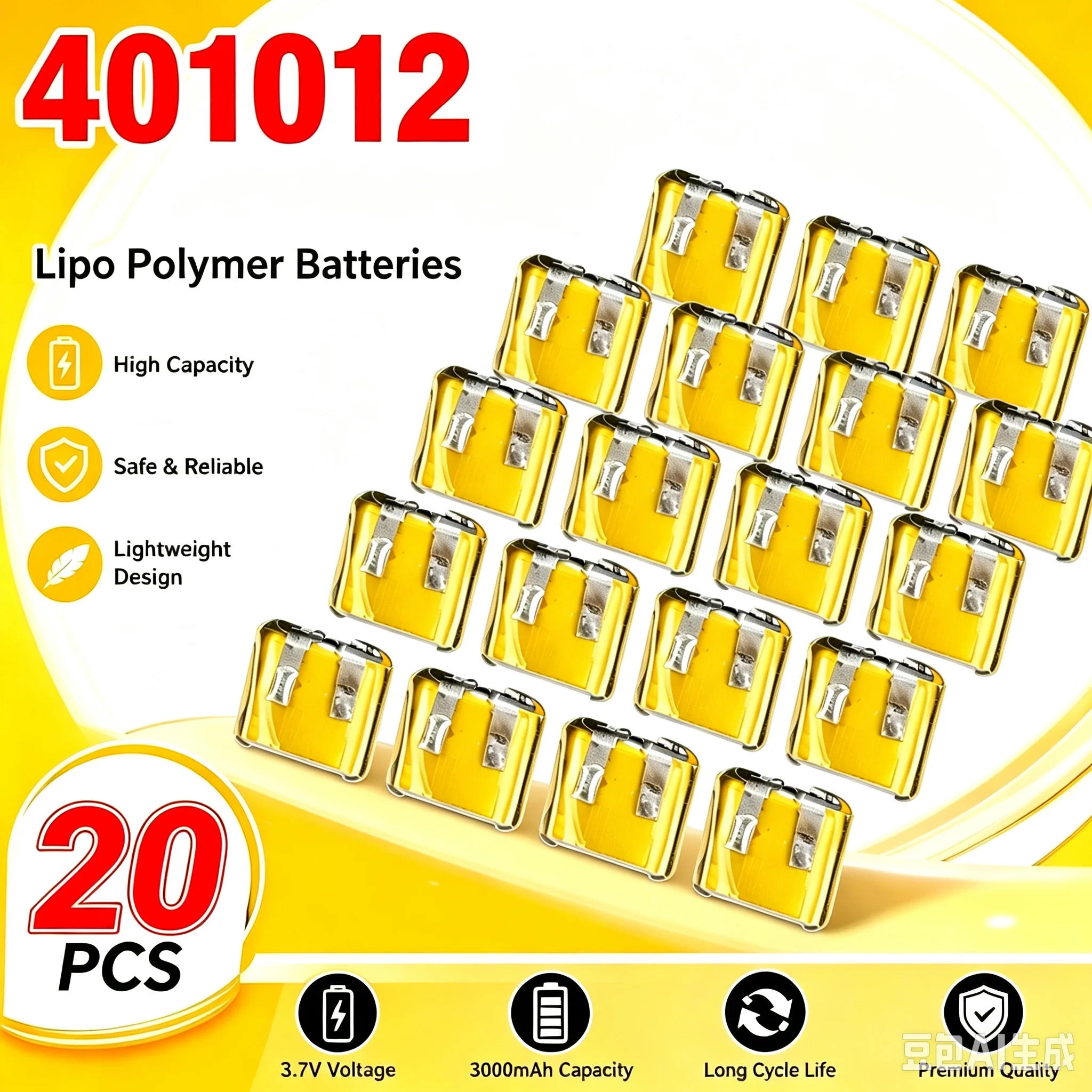 2-100pcs 401012 Lithium Polymer Rechargeable Battery Replacement Li-po Cell For TWS Bluetooth Earbuds Mini Wireless Headset