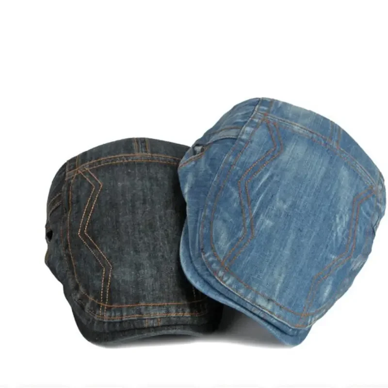 Berretti da strillone con ricamo linea denim Four Seasons Berretto con visiera piatta Cappelli da berretto da pittore per uomo e donna 142