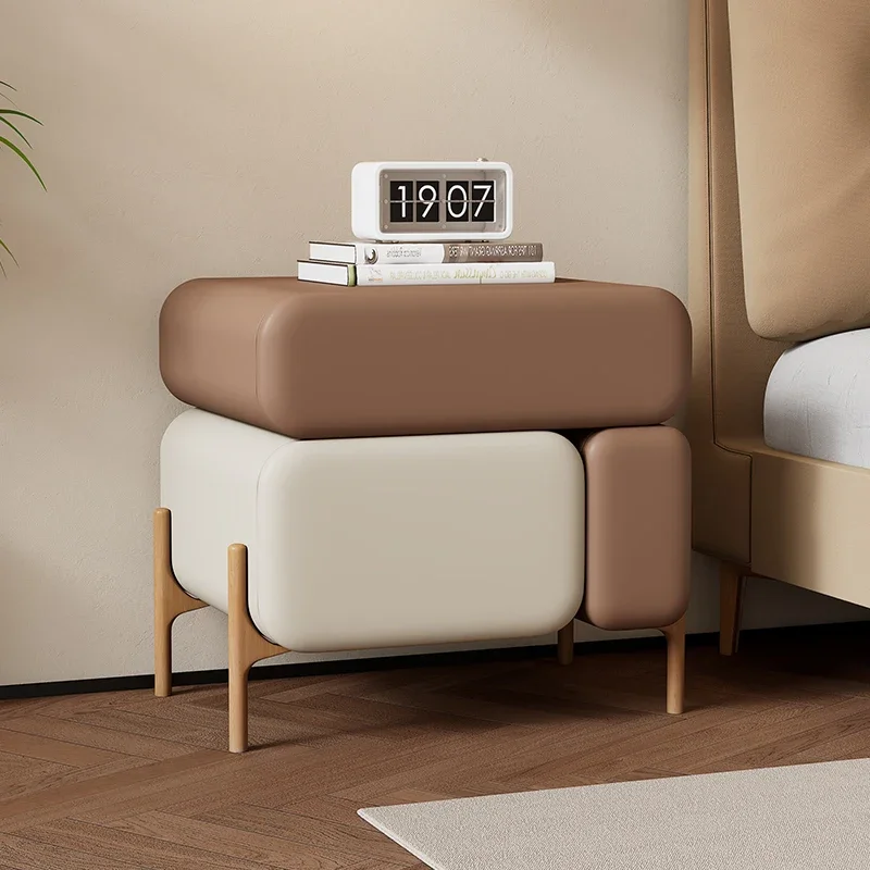 Creative bedside table 2024 new square cream wind bedroom bedside table small apartment storage cabinet bedroom furniture