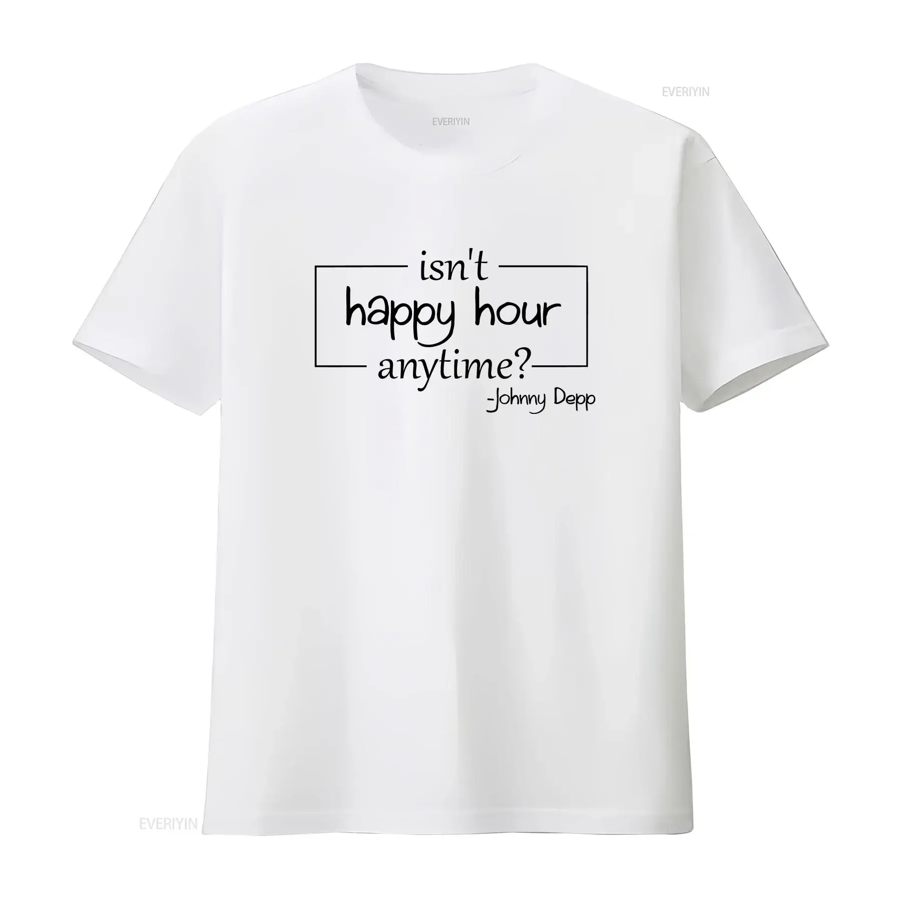 Johny Depp Isn't Happy Hour Anytime T Shirt Amber Heard Funny vintage Washed designer clothes fashion Versatile homme