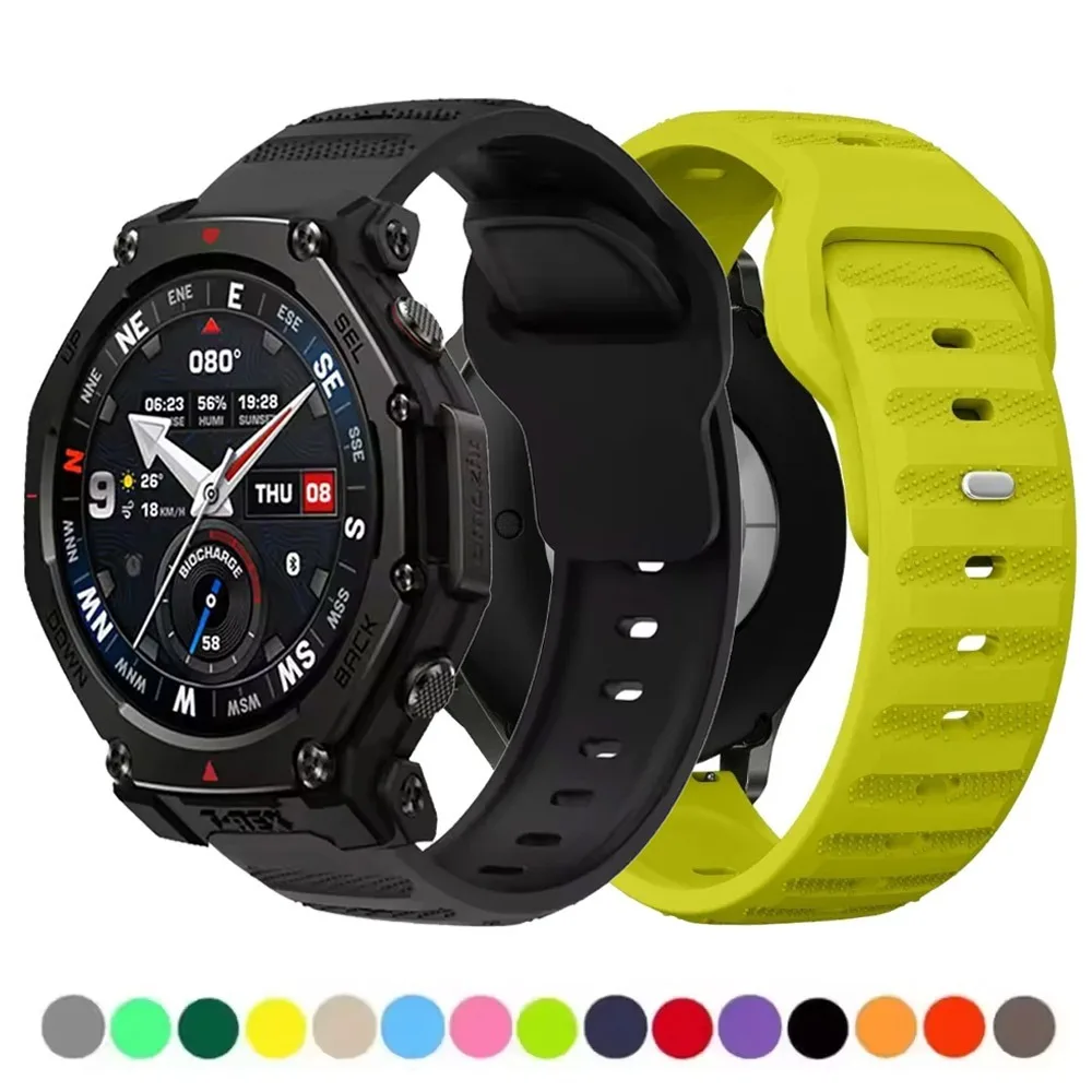 22mm 20mm Weiches Silikonarmband für Amazfit T-Rex3 Pro 48-44mm/Active 2/Bip 6-5 Komfortables Band für Amazfit Balance 2/GTR 4/GTS 4