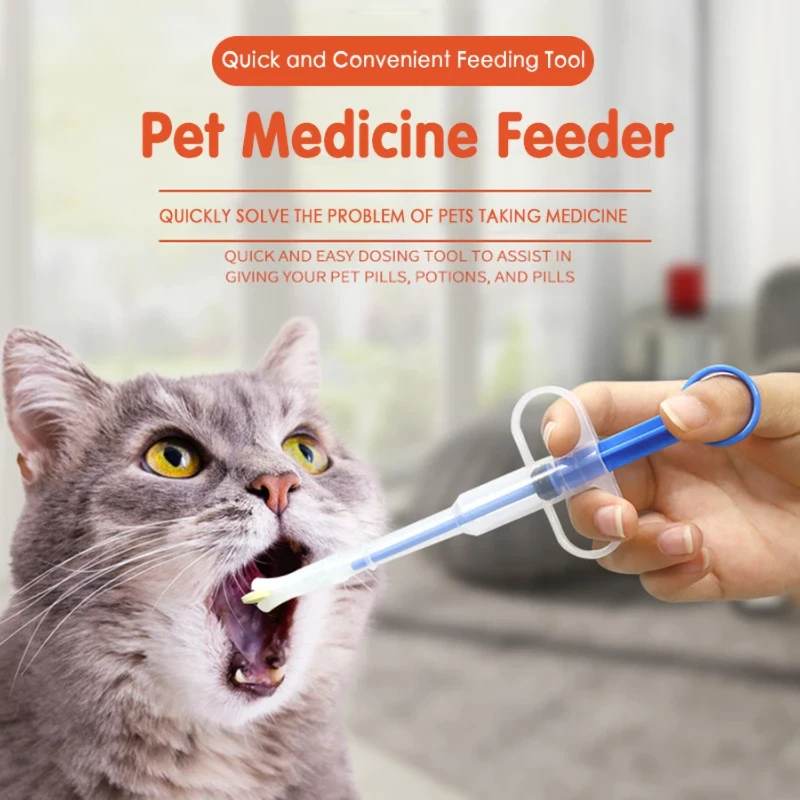 1 pçs pet seringa tablet pílula arma pílula empurrar dispensador medicina água leite tubo alimentador ferramentas acessórios do cão gato feno alimentador