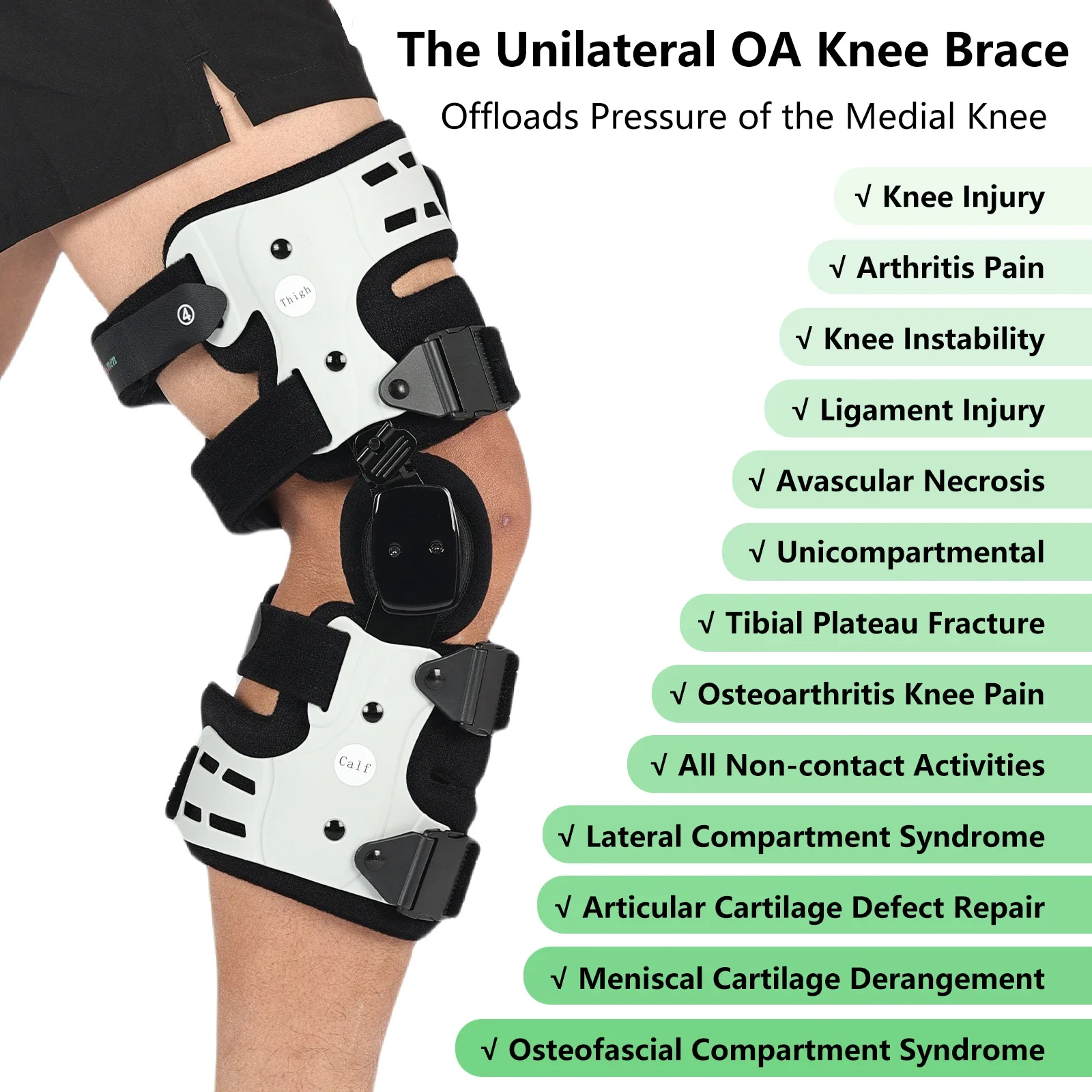 DOUKOM Upgraded OA Unloader Knee Brace, Medial Unloader Knee Support for Osteoarthritis, Arthritis Pain, Avascular Necrosis