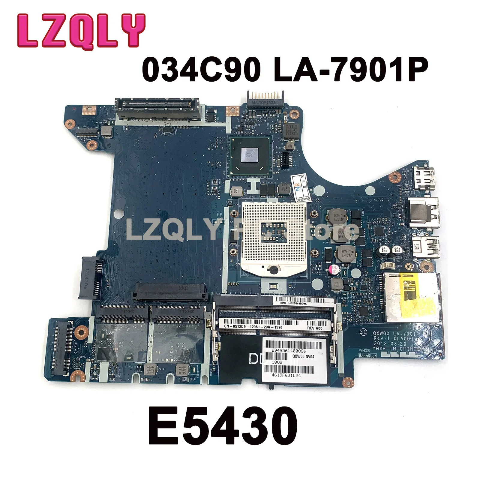 

For DELL Latitude E5430 Laptop Motherboard 034C90 LA-7901P SLJ8C DDR3 Notebook Mainboard