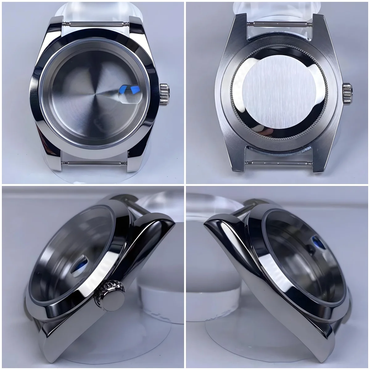 NH35 Smooth watch case Stainless Steel Sapphire Glass for NH35 NH34 NH36 Movement 28.5mm Dial Date case Watch Accessories