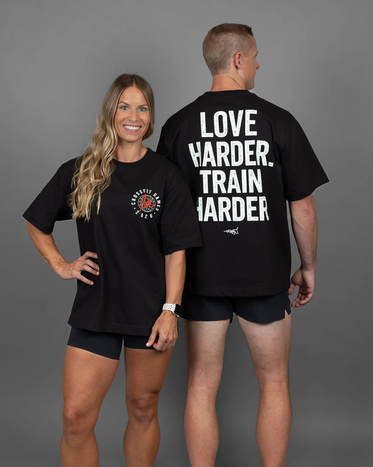 CrossFit Love Harder Tee GYM Graphic Cotton Tee Printing High-end Luxury Unisex Style Both of Men and Women