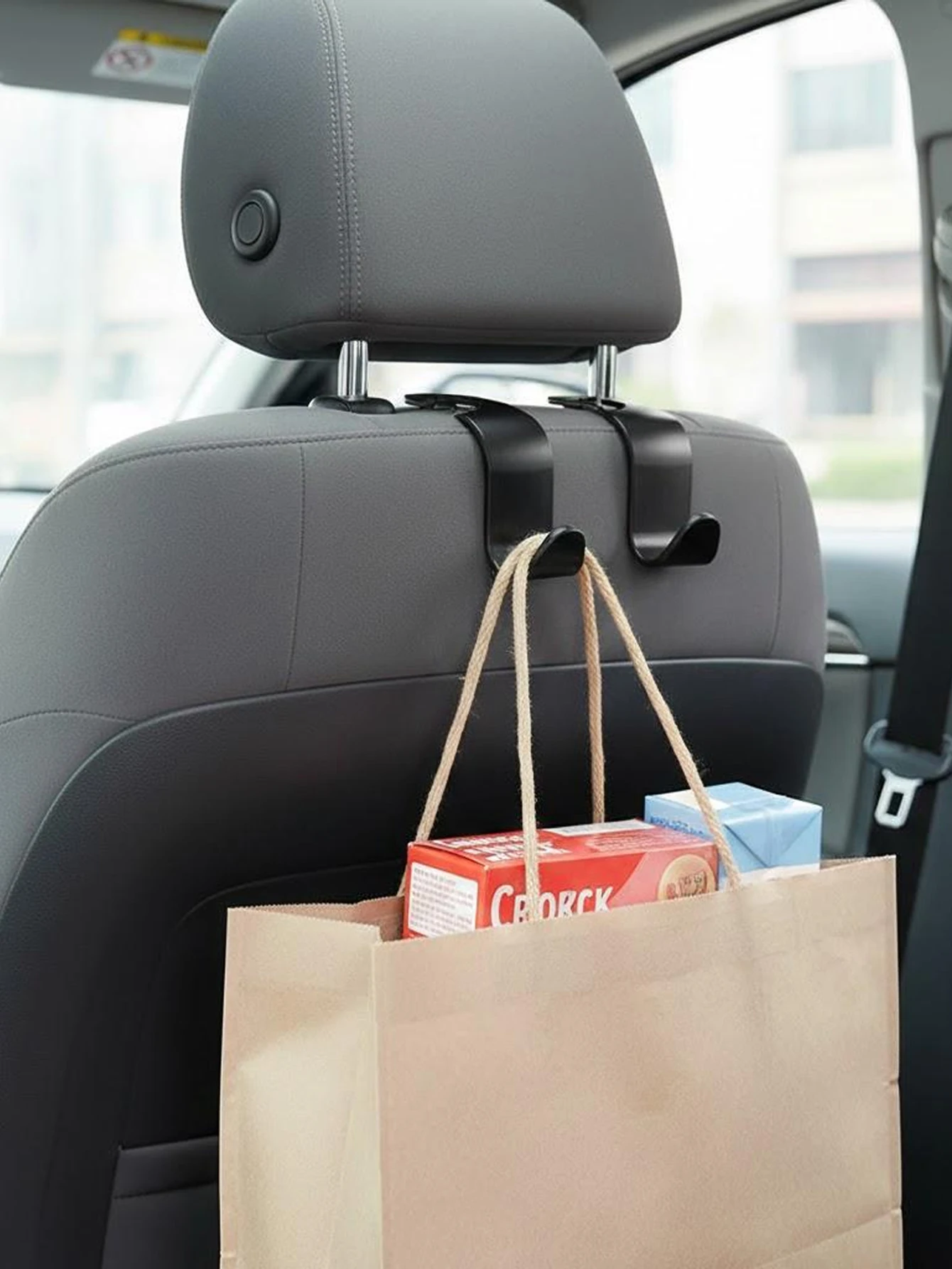 Car Backseat Hooks, Set of Two, Hidden Multifunctional Headrest Storage Rack, Universal Car Interior Storage Hook, Perfect for Hanging Shopping Bags, Handbags, and Other Items on Front and Rear Seats, Practical Car Accessory, In-Car Organization Solution ﻿