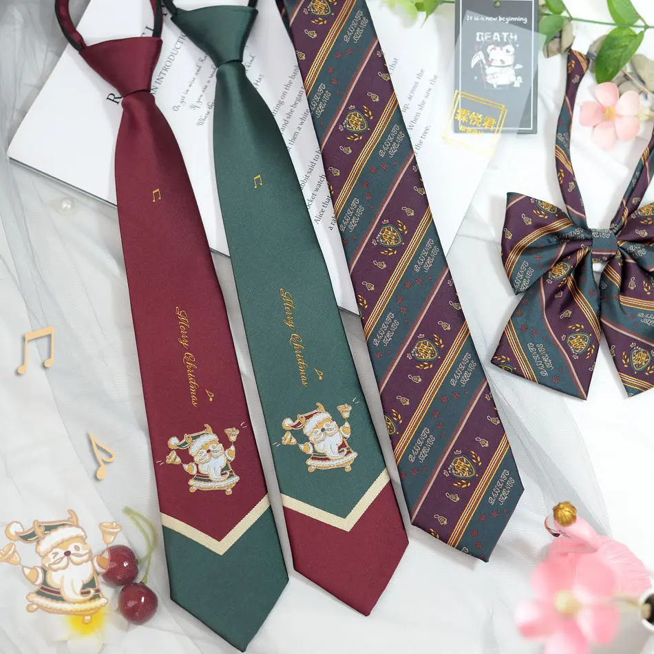 

Christmas Collection JK Tie Women's Shirt Matching Small Items Jacquard Bow Tie Gift