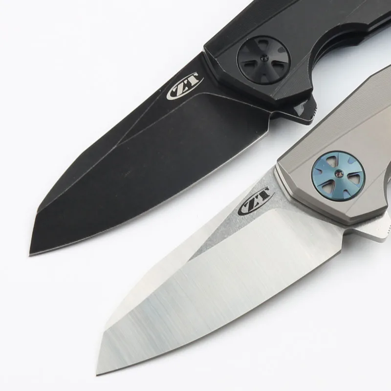 Gray \ Black Titanium Handle New Box 0456 Mark 204P Logo Folding Ceramics Bearing Flipper Hunting Camping Pocket EDC Tool Knife