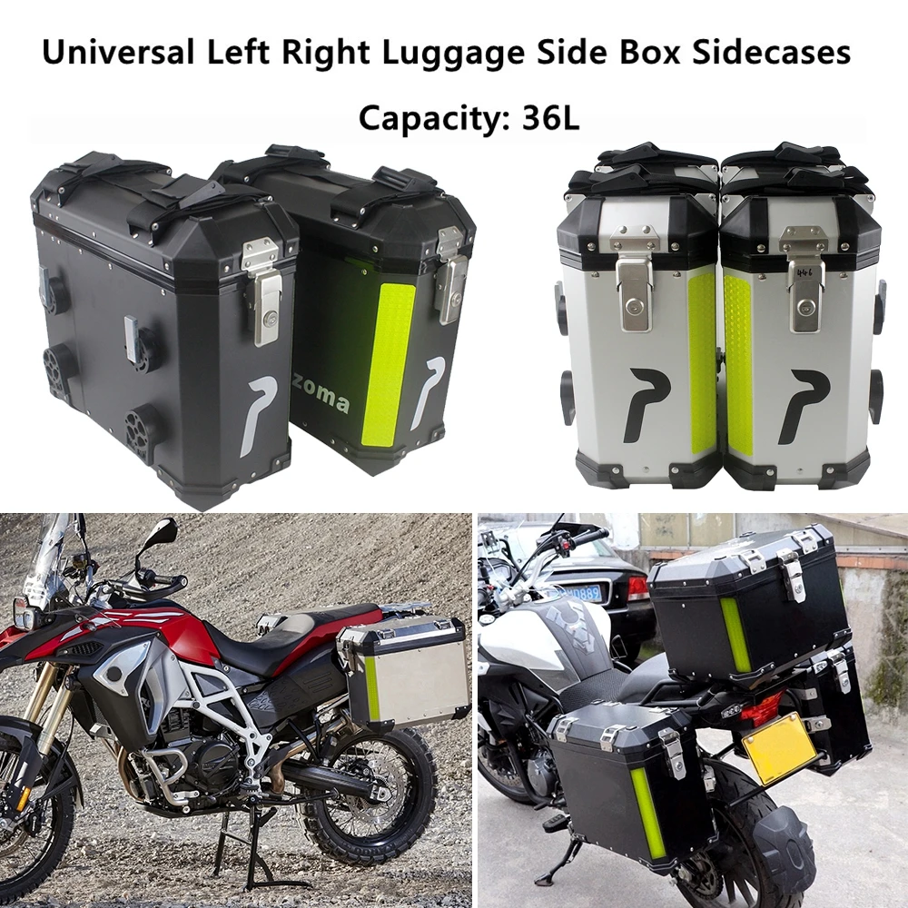 

Motorcycle 36L Luggage Box Sidecases Storage Case Cargo Side Bag For BMW R1200 GS Adventure F800GS Kawasaki Versys 650 Universal