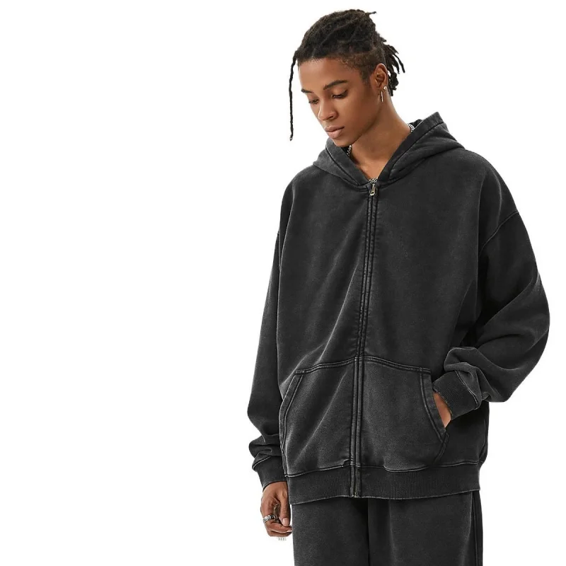 WESTSHAN EU US taille haut qualité haute rue lourd flocon de neige 460G épais polaire veste à glissière sweat-shirt pantalons de survêtement survêtement
