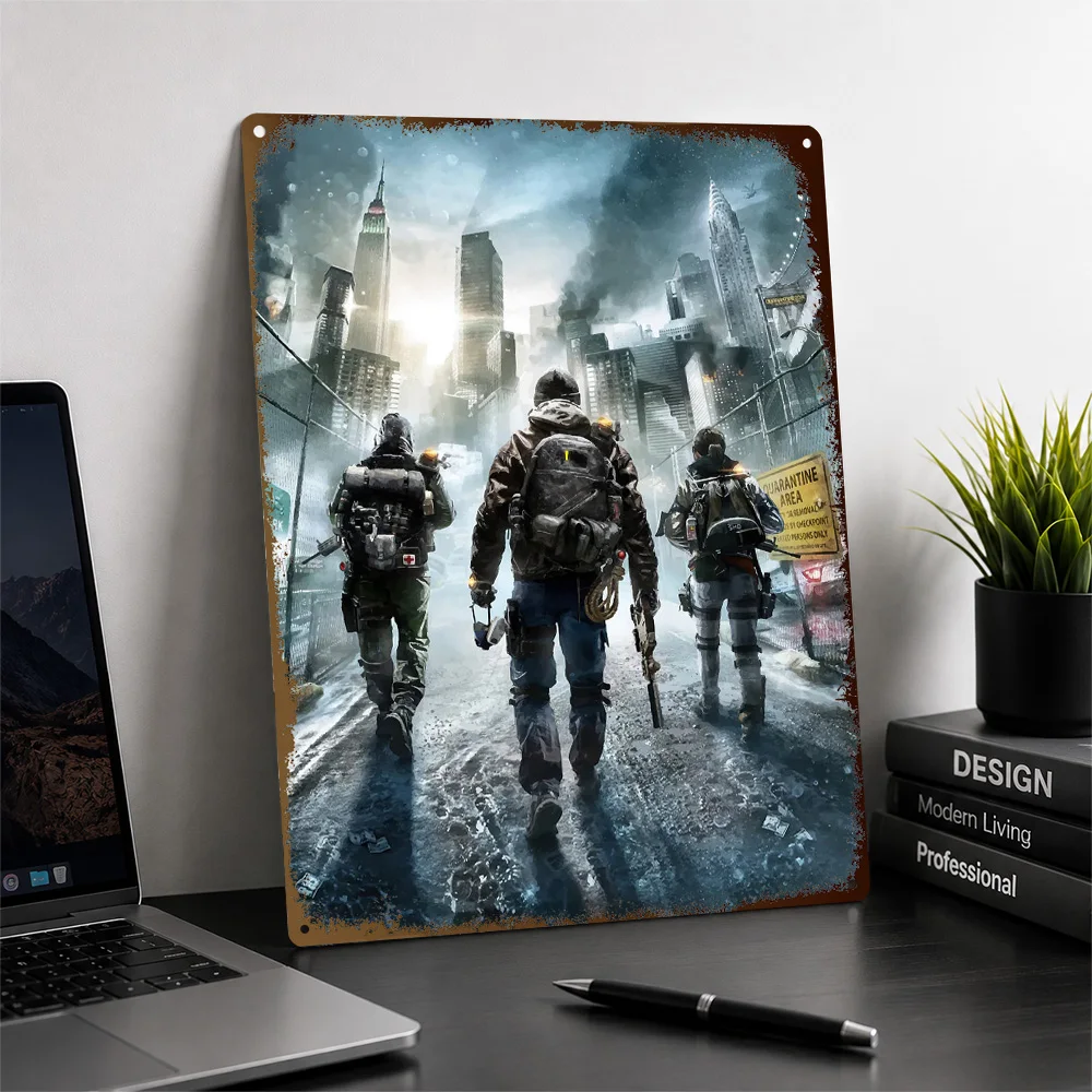 The Division NYC Survivor Squad Aluminum Poster Customized Metal Tin Sign Military Strategy Tribute Wall Art Home Office Decor