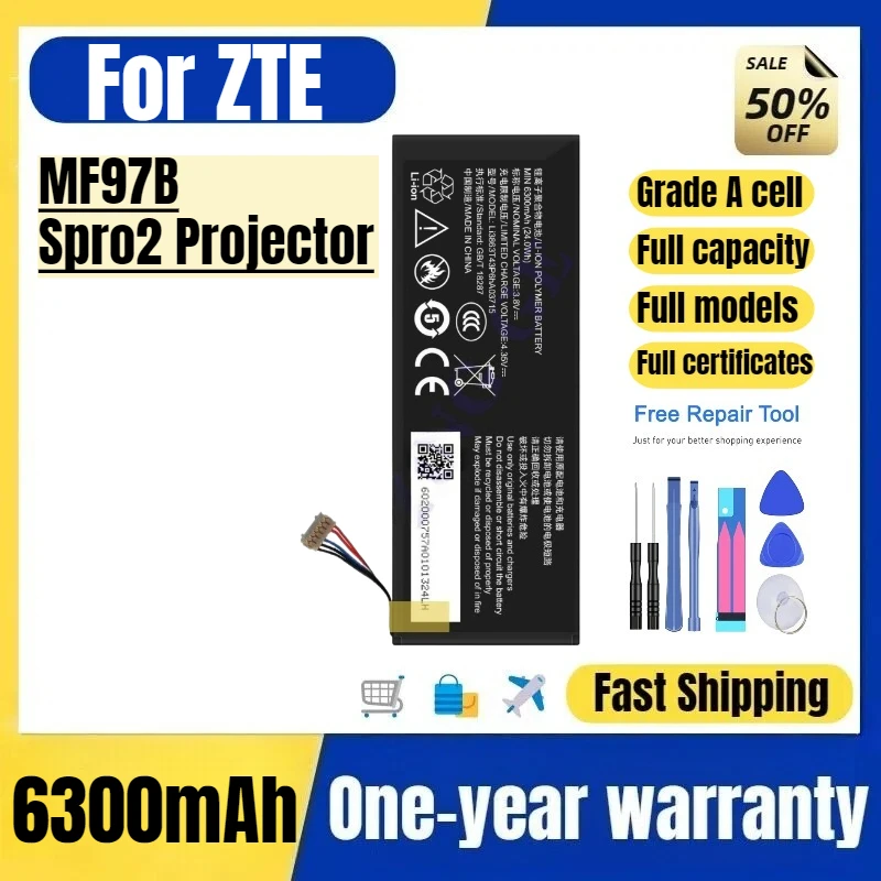 Li3863T43P6hA03715 for ZTE MF97B/Spro2 Projector Mobile Phone Battery High Quality  Replacement Bateria Grade A Cell with Tools