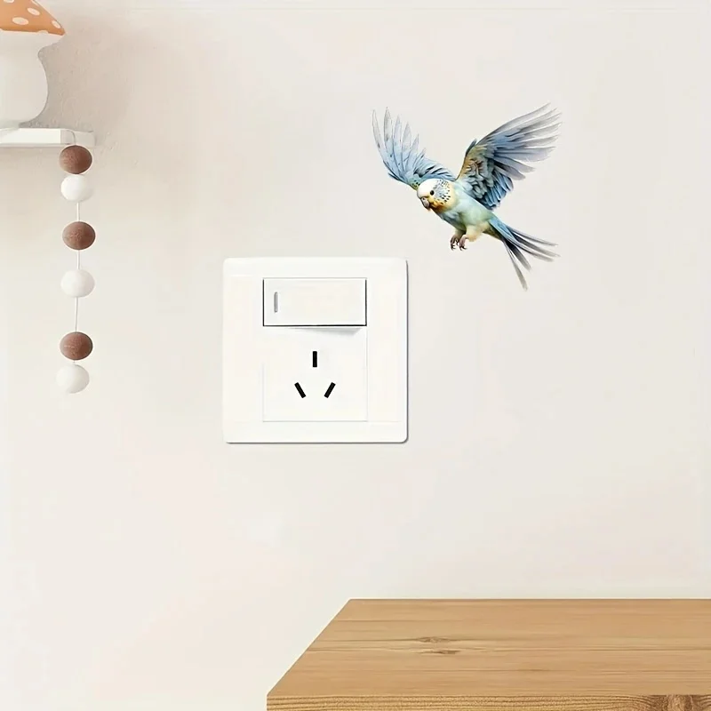 

MT1313# Bird Sticker, Ceramic Surface, Self-Adhesive, Animal Print Wall Decor for Home, Kitchen, Toliet, Switch Button Decal