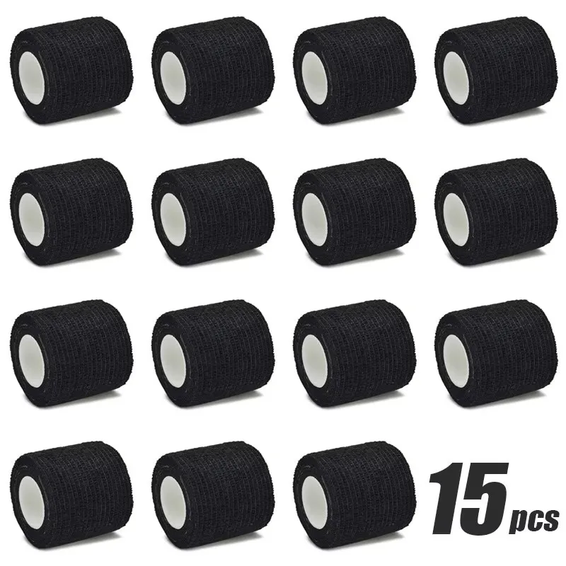 6/15 Stuks 4.8m Zwart Ehbo Zelfklevende Samenhangende Elasticiteit Bandages Sport Tape voor Pols Enkel verstuikingen & Zwelling