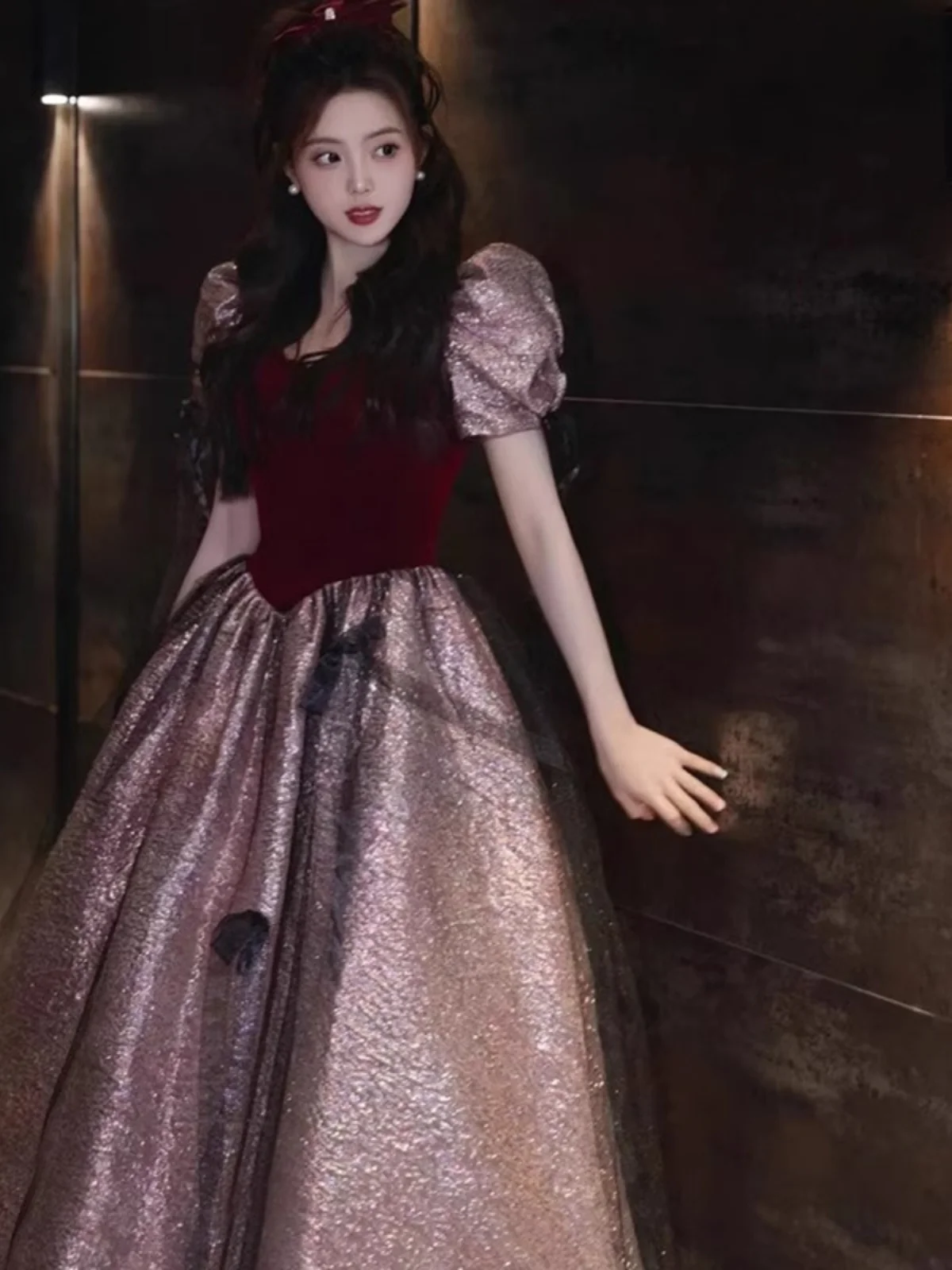 

Ele Red Evening Gown Women's Luxury Sensation Adult Art Exam Wedding Reception Princ Fugitive Bride Toasting Dr