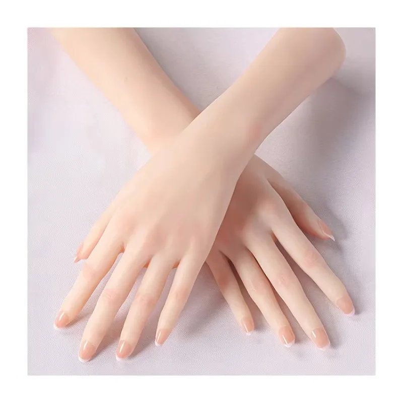 excellent   Highly Simulated Artificial Hand Model for Display Acupuncture Manicure Platinum Silicone Realistic Fake Hand Model