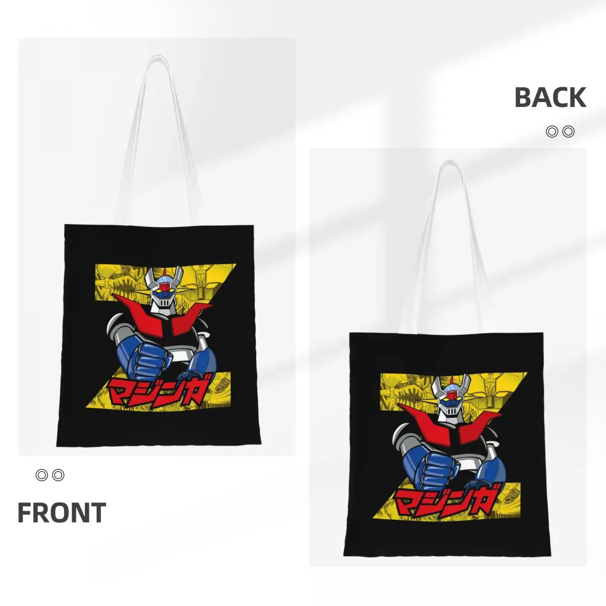 Mazinger Z Goldorak Actarus Grendizer Mask Shopping Bags Canvas The Tote Bag Folding for Ladies Shoulder Tote Travel Handbag