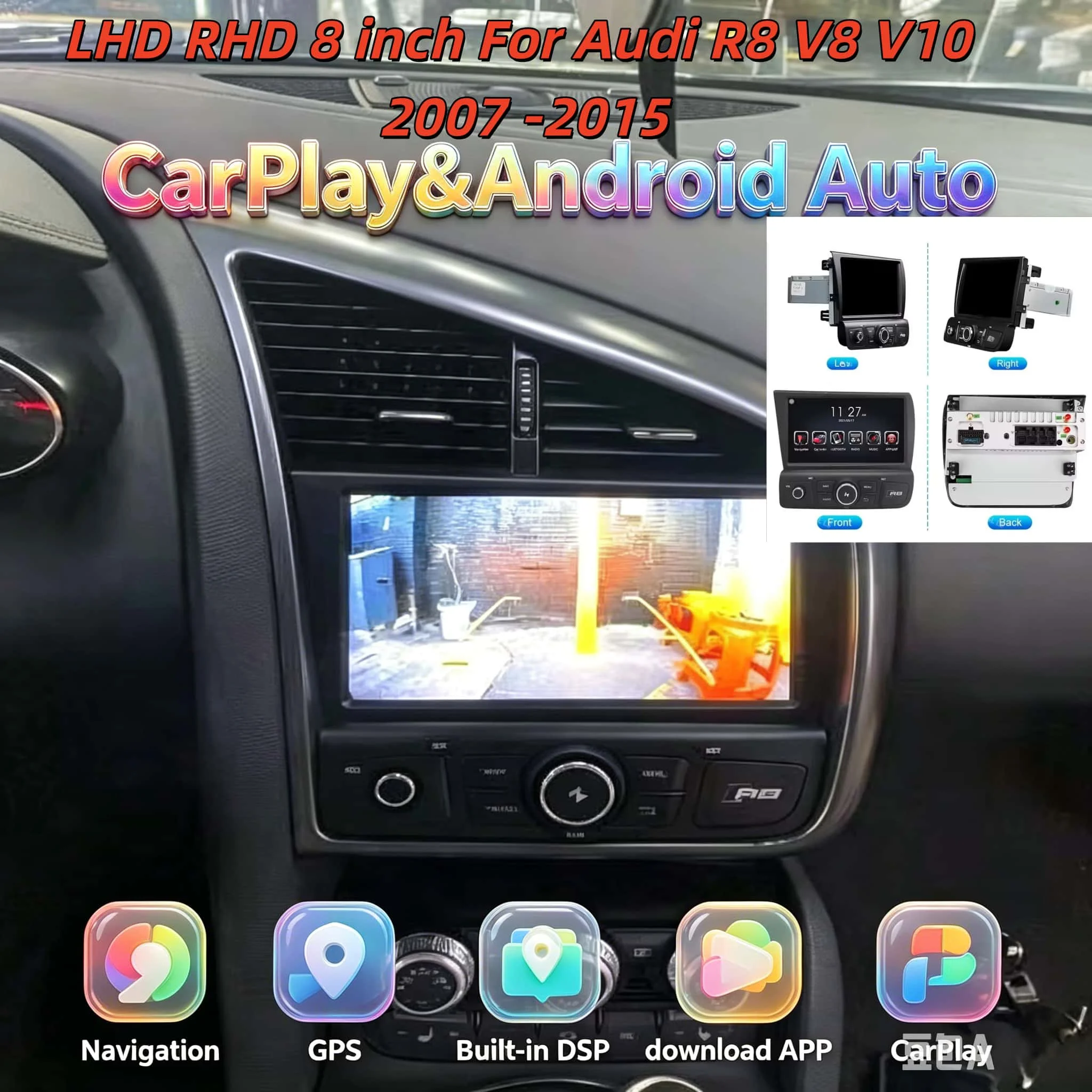 

For Audi R8 V8 V10 2007 -2015 Android Car Radio Multimedia Video Player Wireless Carplay Autoradio Stereo GPS Navigation Head \