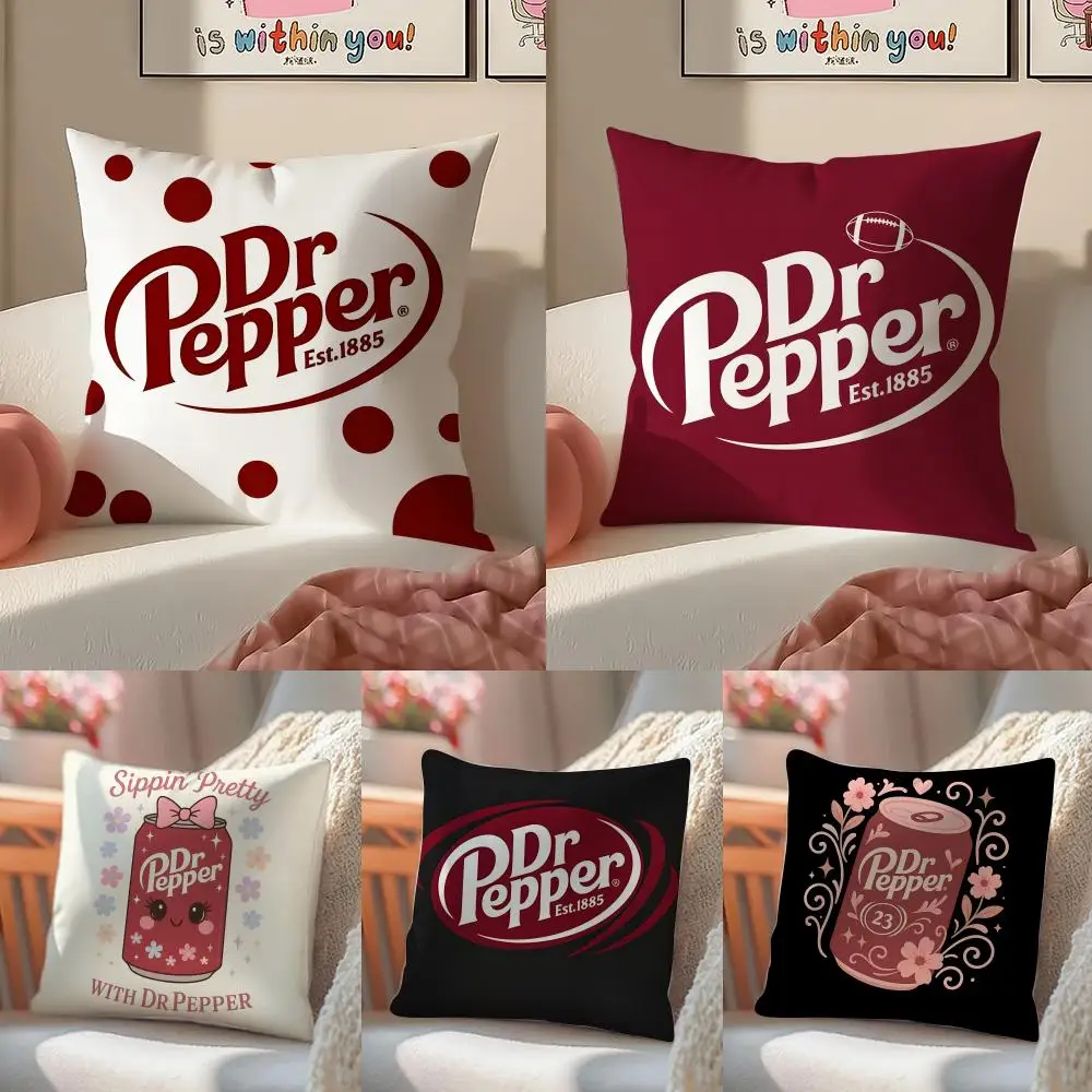 Dr p-Pepper brand Pillow Case Double-Sided Plush Sofa Cushion Covers Organic Breathable Invisible Zipper