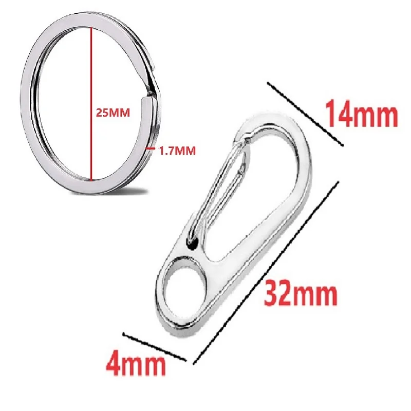 Key Ring Mini Carabiners Alloy Metal Mountaineering Buckle Spring Snap Hook Clip Keychain Carabiner Clip Outdoor Camping Tool