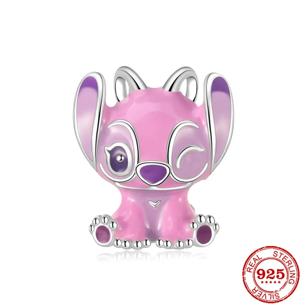 تم إطلاقها حديثًا 100% خرز قلادة من الفضة الإسترلينية S925 من Disney Golden Stitch مثالي لإنشاء أساور يدوية أصلية