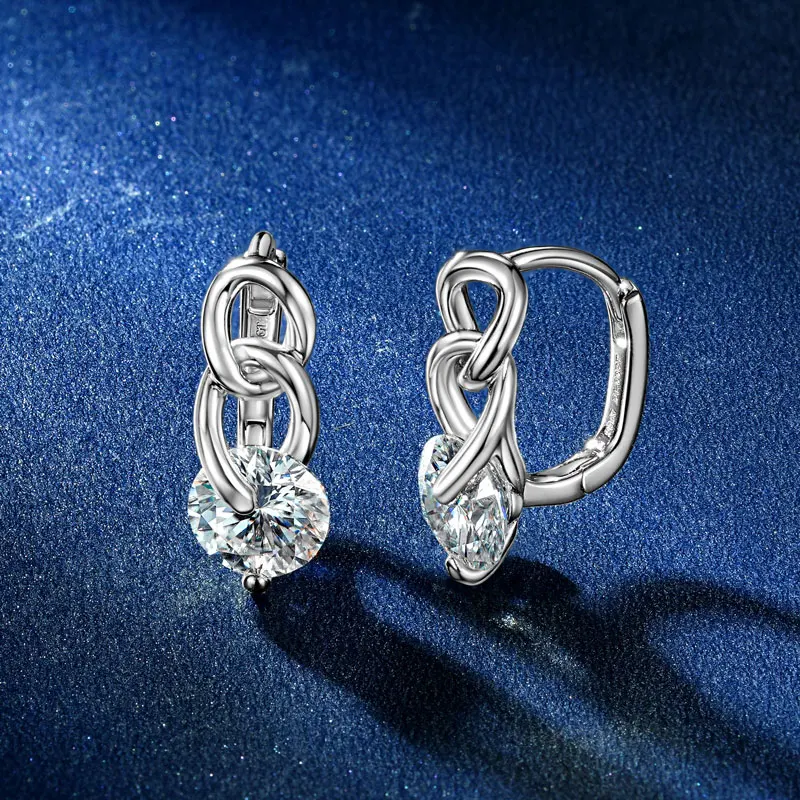 

Серьги-кольца Anziw из настоящего серебра 925 пробы с муассанитом 1 карат (6,5 мм) в кубинском стиле для женщин, сертифицированные лабораторные бриллианты, изысканные ювелирные изделия