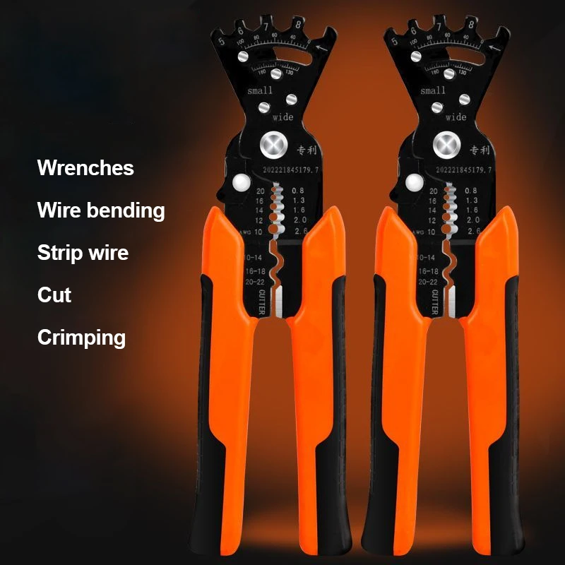 Boruix 6 In 1 Multi-functional Wire Stripper Wire Cutting Stripping Crimping Bending Twisting Peeling Hand Tools Plier