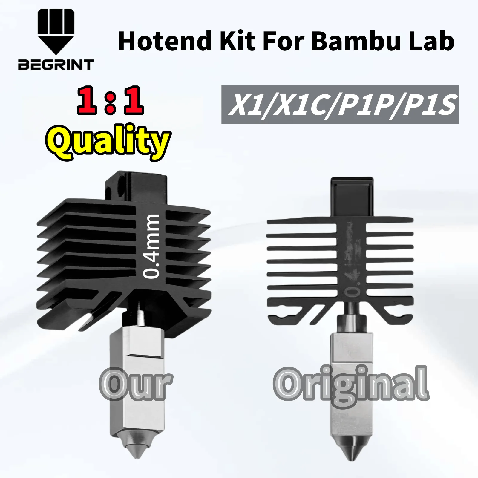 For Bambu Lab X1C/P1P/P1S Hardened Steel Hot End Print Head all-in-one Quick Swap kit for Bambulab 3D Printer Replacement Part