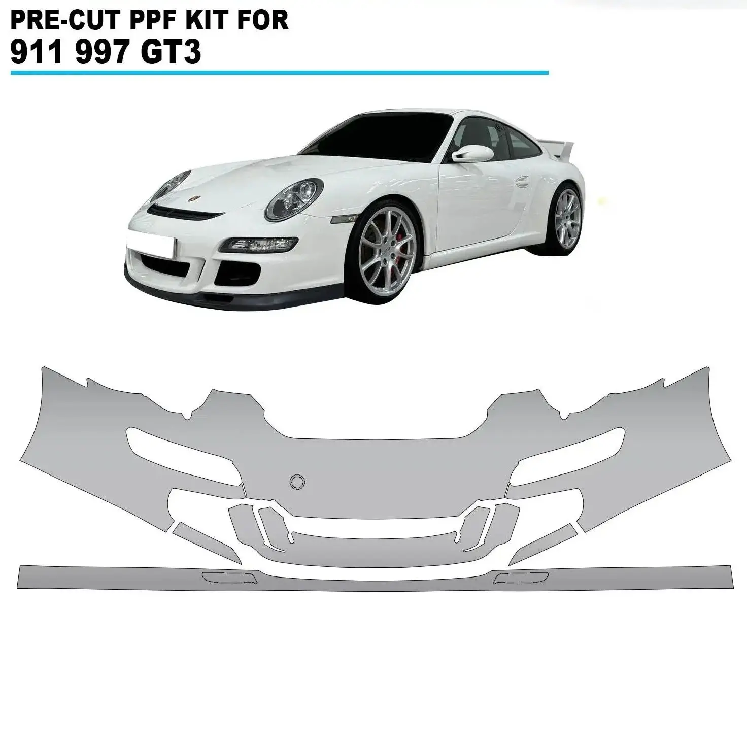 

For Porsche 911 GT3 991.2 2016-2019 TPU Bumper Scratch-Resistant Self-Healing Paint Protection Film Invisible Pre-cut PPF ﻿Kit