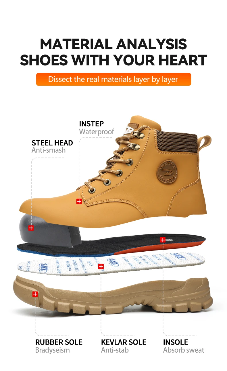 Men Safety Shoes Men Work Shoes Steel Toe Air Safety Boots Puncture-Proof Work Sneakers Breathable Shoes Zapatos De Seguridad
