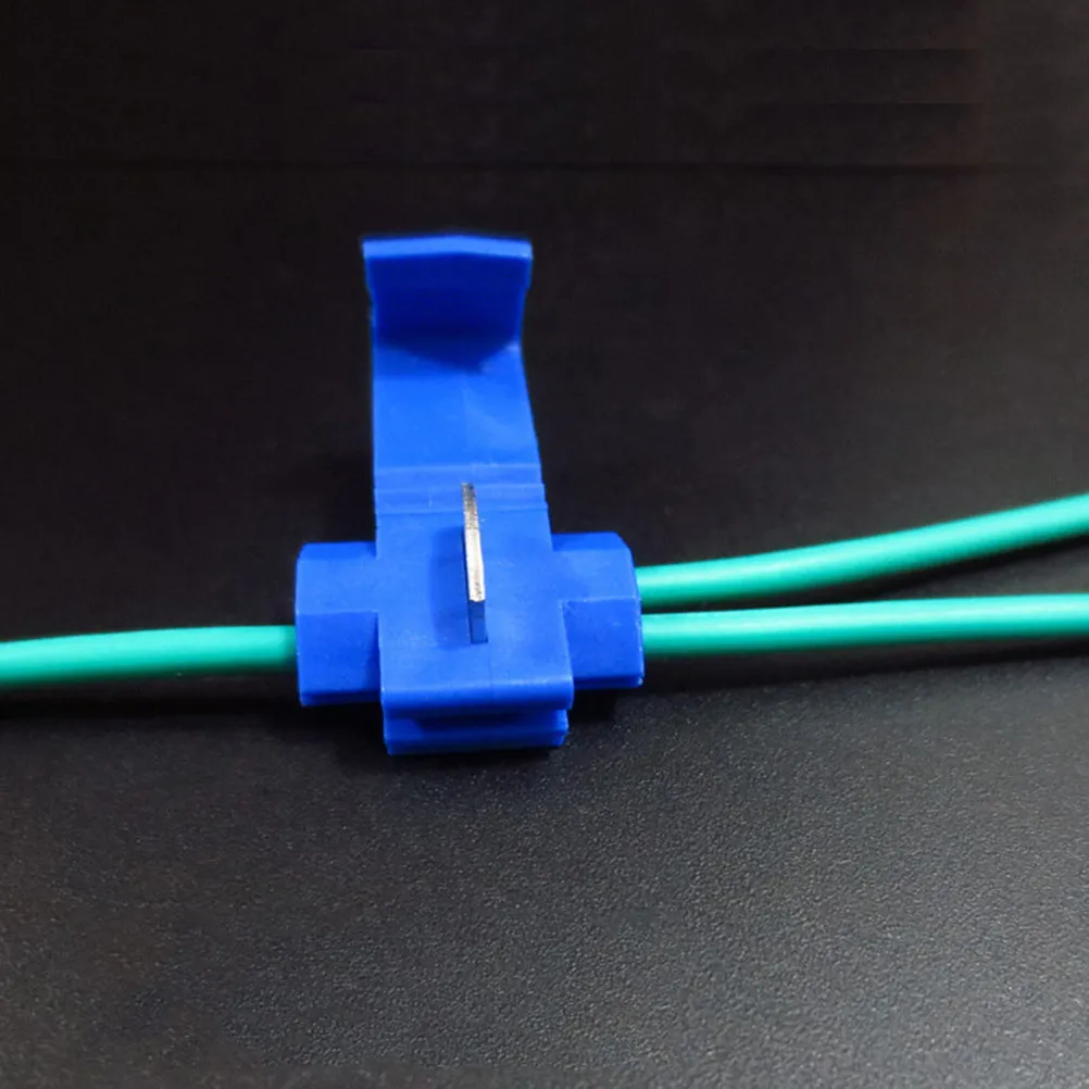 100Pcs Blue Wire Connectors No-Strip Crimp Terminals Lossless Sub Cable Clamp Free Broken Line Quick Fit Cord Connection