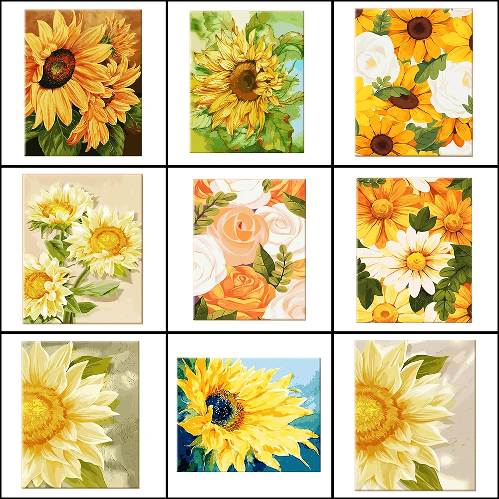 

Diamond Embroidery Flower Daisy Full Square Diamond Painting sunflower Picture Of Rhinestone Mosaic Home Decoration Gift