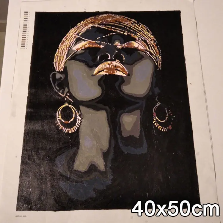 AZQSD DIY Paint By Number Black Gold African Woman Oil Painting On Canvas Wall Picture For Living Room Modern Handmade Gift