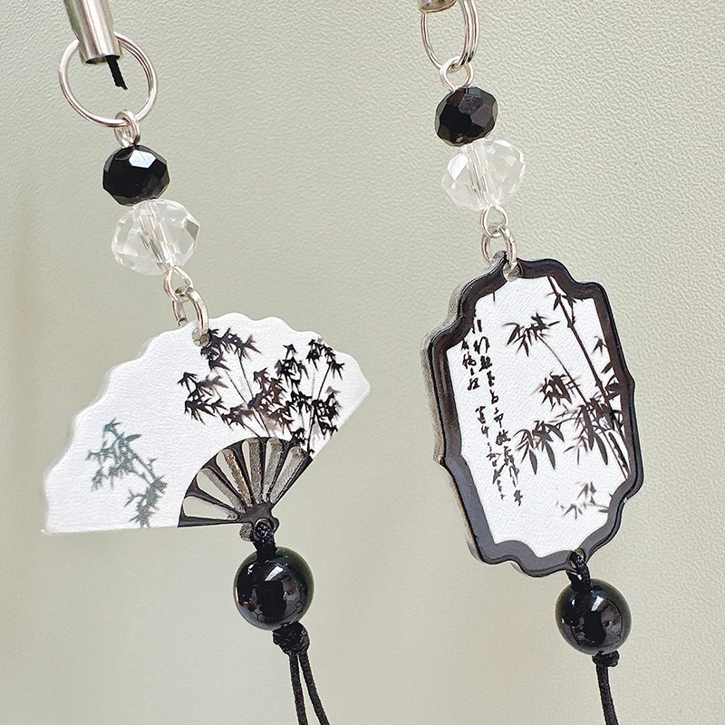 Chinese Style Butterfly Pendant Anti-lost Cell Phone Lanyard DIY Handmade Vintage Tassel Key Chain Bag Hanging Jewelry Ornaments